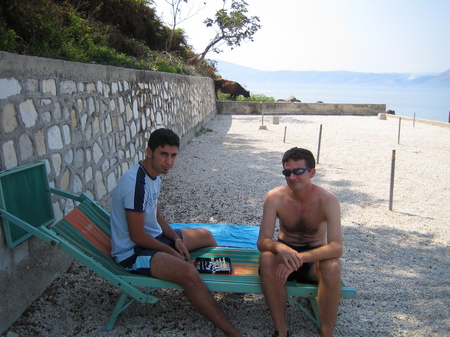 playing chess at the beach